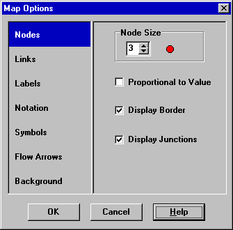 Map Options Dialog in EPANET